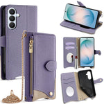Custodia per telefono in pelle Litchi a coda di pesce con catena a tracolla, For Samsung Galaxy S26+ 5G, For Samsung Galaxy S26 Ultra 5G, For Samsung Galaxy S26 5G, For Samsung Galaxy S25 5G