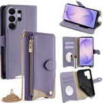 Custodia per telefono in pelle Litchi a coda di pesce con catena a tracolla, For Samsung Galaxy S26+ 5G, For Samsung Galaxy S26 Ultra 5G, For Samsung Galaxy S26 5G, For Samsung Galaxy S25 5G