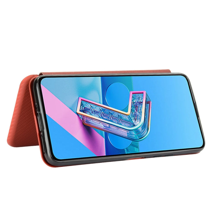 Struttura in fibra di carbonio Flip orizzontale magnetico Custodia in pelle TPU + PC + PU con slot per schede, For Asus Zenfone 7 ZS670KS / ZenFone 7 Pro ZS671KS