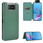 Struttura in fibra di carbonio Flip orizzontale magnetico Custodia in pelle TPU + PC + PU con slot per schede, For Asus Zenfone 7 ZS670KS / ZenFone 7 Pro ZS671KS