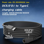 Adattatore ricarica USB Tipo C a DC 5,5x2,1 mm 100W