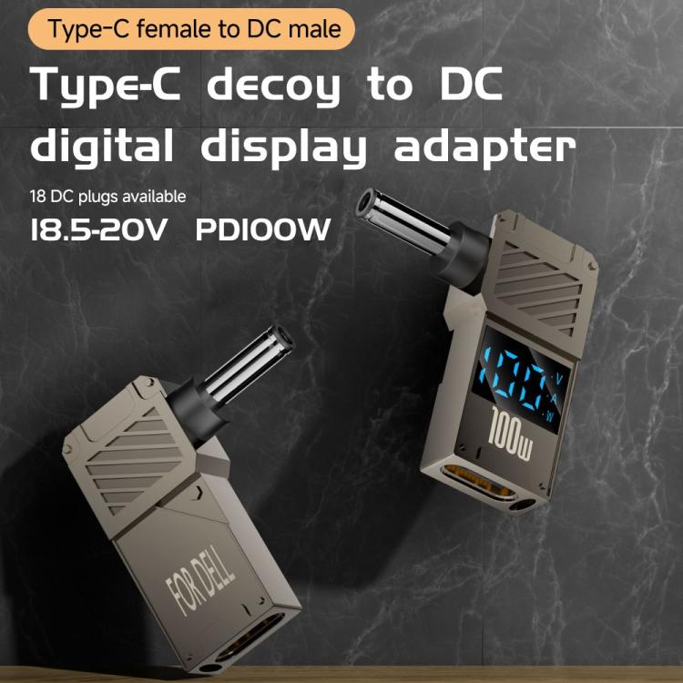 Adattatore Type-C a DC per ricarica PC 100W con display digitale