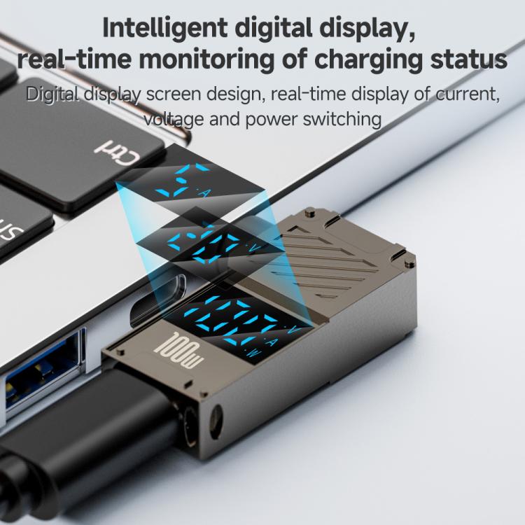 Adattatore Type-C a DC per ricarica PC 100W con display digitale