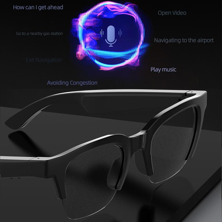 E60 ENC Occhiali Bluetooth Smart Audio con riduzione del rumore, E60 (Black), E60 (Transparent)