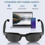 E60 ENC Occhiali Bluetooth Smart Audio con riduzione del rumore, E60 (Black), E60 (Transparent)