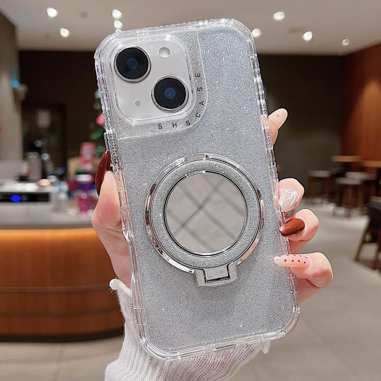 Custodia MagSafe con supporto specchio e glitter per iPhone 14
