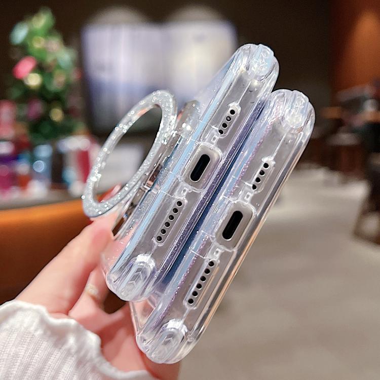 Custodia MagSafe con supporto specchio e glitter per iPhone 14
