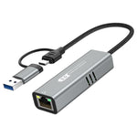 Adattatore Ethernet Gigabit USB-C e USB 3.0 a RJ45 5G