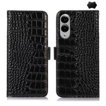 Custodia per telefono in pelle di vacchetta con strato superiore in coccodrillo, For Galaxy S26 FE 5G, For Samsung Galaxy S26 Edge 5G, For Samsung Galaxy S26 Ultra 5G, For Samsung Galaxy S26 5G, For Samsung Galaxy S25 FE 5G, For Samsung Galaxy S25 Edge 5G