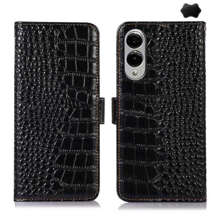 Custodia per telefono in pelle di vacchetta con strato superiore in coccodrillo, For Galaxy S26 FE 5G, For Samsung Galaxy S26 Edge 5G, For Samsung Galaxy S26 Ultra 5G, For Samsung Galaxy S26 5G, For Samsung Galaxy S25 FE 5G, For Samsung Galaxy S25 Edge 5G