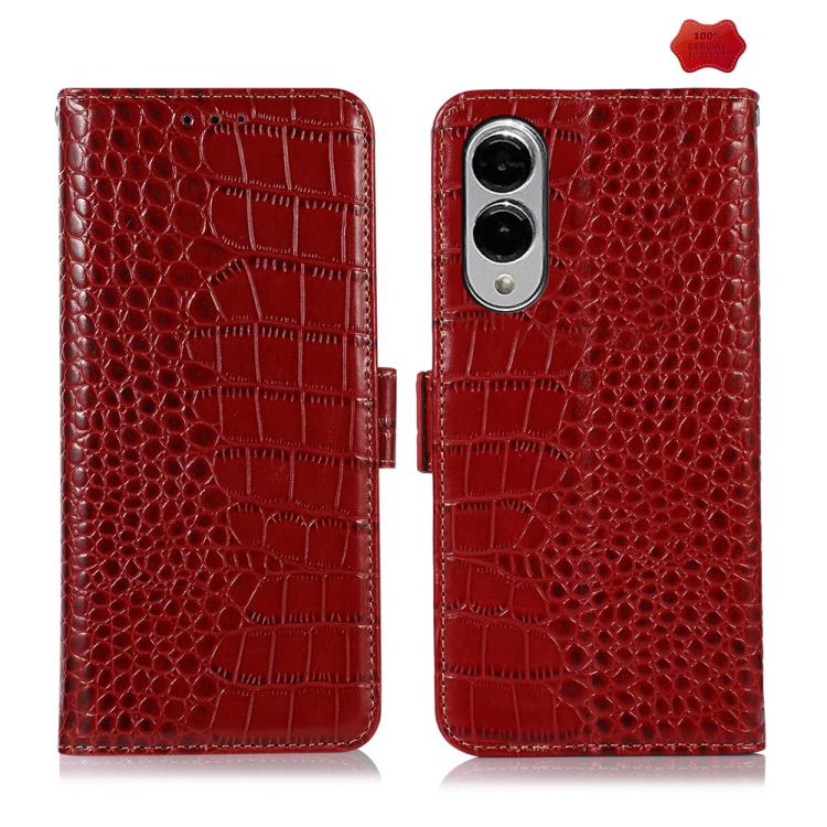 Custodia per telefono in pelle di vacchetta con strato superiore in coccodrillo, For Galaxy S26 FE 5G, For Samsung Galaxy S26 Edge 5G, For Samsung Galaxy S26 Ultra 5G, For Samsung Galaxy S26 5G, For Samsung Galaxy S25 FE 5G, For Samsung Galaxy S25 Edge 5G