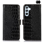 Custodia per telefono in pelle di vacchetta con strato superiore in coccodrillo, For Galaxy S26 FE 5G, For Samsung Galaxy S26 Edge 5G, For Samsung Galaxy S26 Ultra 5G, For Samsung Galaxy S26 5G, For Samsung Galaxy S25 FE 5G, For Samsung Galaxy S25 Edge 5G