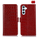 Custodia per telefono in pelle di vacchetta con strato superiore in coccodrillo, For Galaxy S26 FE 5G, For Samsung Galaxy S26 Edge 5G, For Samsung Galaxy S26 Ultra 5G, For Samsung Galaxy S26 5G, For Samsung Galaxy S25 FE 5G, For Samsung Galaxy S25 Edge 5G