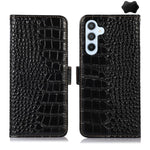 Custodia per telefono in pelle di vacchetta con strato superiore in coccodrillo, For Galaxy S26 FE 5G, For Samsung Galaxy S26 Edge 5G, For Samsung Galaxy S26 Ultra 5G, For Samsung Galaxy S26 5G, For Samsung Galaxy S25 FE 5G, For Samsung Galaxy S25 Edge 5G