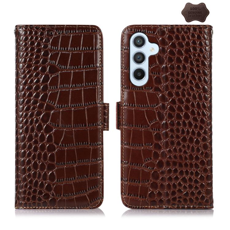 Custodia per telefono in pelle di vacchetta con strato superiore in coccodrillo, For Galaxy S26 FE 5G, For Samsung Galaxy S26 Edge 5G, For Samsung Galaxy S26 Ultra 5G, For Samsung Galaxy S26 5G, For Samsung Galaxy S25 FE 5G, For Samsung Galaxy S25 Edge 5G