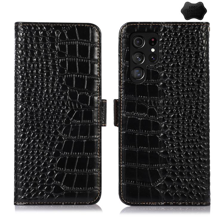 Custodia per telefono in pelle di vacchetta con strato superiore in coccodrillo, For Galaxy S26 FE 5G, For Samsung Galaxy S26 Edge 5G, For Samsung Galaxy S26 Ultra 5G, For Samsung Galaxy S26 5G, For Samsung Galaxy S25 FE 5G, For Samsung Galaxy S25 Edge 5G