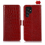Custodia per telefono in pelle di vacchetta con strato superiore in coccodrillo, For Galaxy S26 FE 5G, For Samsung Galaxy S26 Edge 5G, For Samsung Galaxy S26 Ultra 5G, For Samsung Galaxy S26 5G, For Samsung Galaxy S25 FE 5G, For Samsung Galaxy S25 Edge 5G