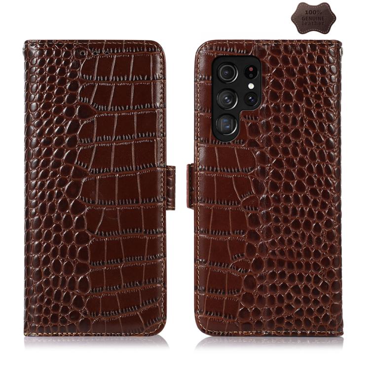 Custodia per telefono in pelle di vacchetta con strato superiore in coccodrillo, For Galaxy S26 FE 5G, For Samsung Galaxy S26 Edge 5G, For Samsung Galaxy S26 Ultra 5G, For Samsung Galaxy S26 5G, For Samsung Galaxy S25 FE 5G, For Samsung Galaxy S25 Edge 5G
