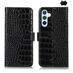 Custodia per telefono in pelle di vacchetta con strato superiore in coccodrillo, For Galaxy S26 FE 5G, For Samsung Galaxy S26 Edge 5G, For Samsung Galaxy S26 Ultra 5G, For Samsung Galaxy S26 5G, For Samsung Galaxy S25 FE 5G, For Samsung Galaxy S25 Edge 5G