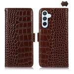 Custodia per telefono in pelle di vacchetta con strato superiore in coccodrillo, For Galaxy S26 FE 5G, For Samsung Galaxy S26 Edge 5G, For Samsung Galaxy S26 Ultra 5G, For Samsung Galaxy S26 5G, For Samsung Galaxy S25 FE 5G, For Samsung Galaxy S25 Edge 5G
