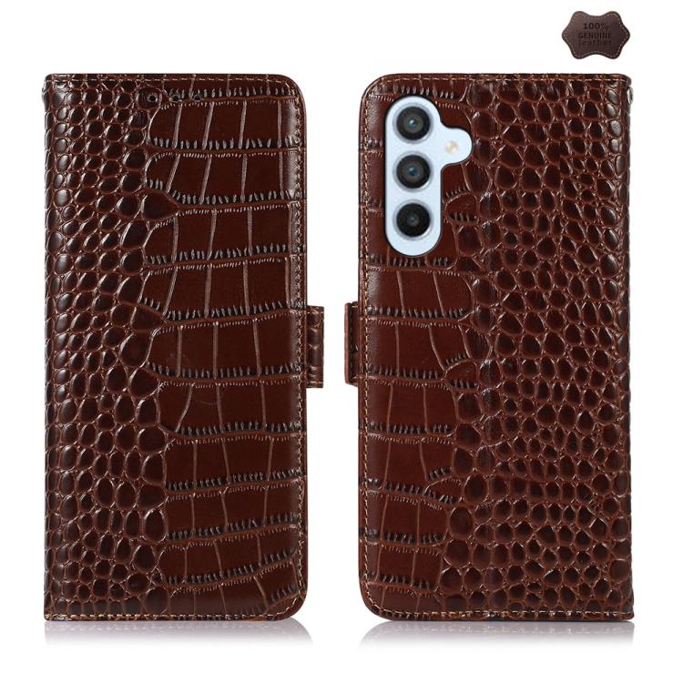 Custodia per telefono in pelle di vacchetta con strato superiore in coccodrillo, For Galaxy S26 FE 5G, For Samsung Galaxy S26 Edge 5G, For Samsung Galaxy S26 Ultra 5G, For Samsung Galaxy S26 5G, For Samsung Galaxy S25 FE 5G, For Samsung Galaxy S25 Edge 5G