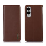 Custodia per telefono in pelle di vacchetta con strato superiore in nappa KHAZNEH, For Galaxy S26 FE 5G, For Samsung Galaxy S26 Edge 5G, For Samsung Galaxy S26 Ultra 5G, For Samsung Galaxy S26 5G, For Samsung Galaxy S25 FE 5G                           ...