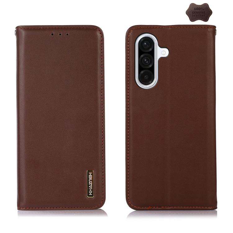 Custodia per telefono in pelle di vacchetta con strato superiore in nappa KHAZNEH, For Galaxy S26 FE 5G, For Samsung Galaxy S26 Edge 5G, For Samsung Galaxy S26 Ultra 5G, For Samsung Galaxy S26 5G, For Samsung Galaxy S25 FE 5G                           ...