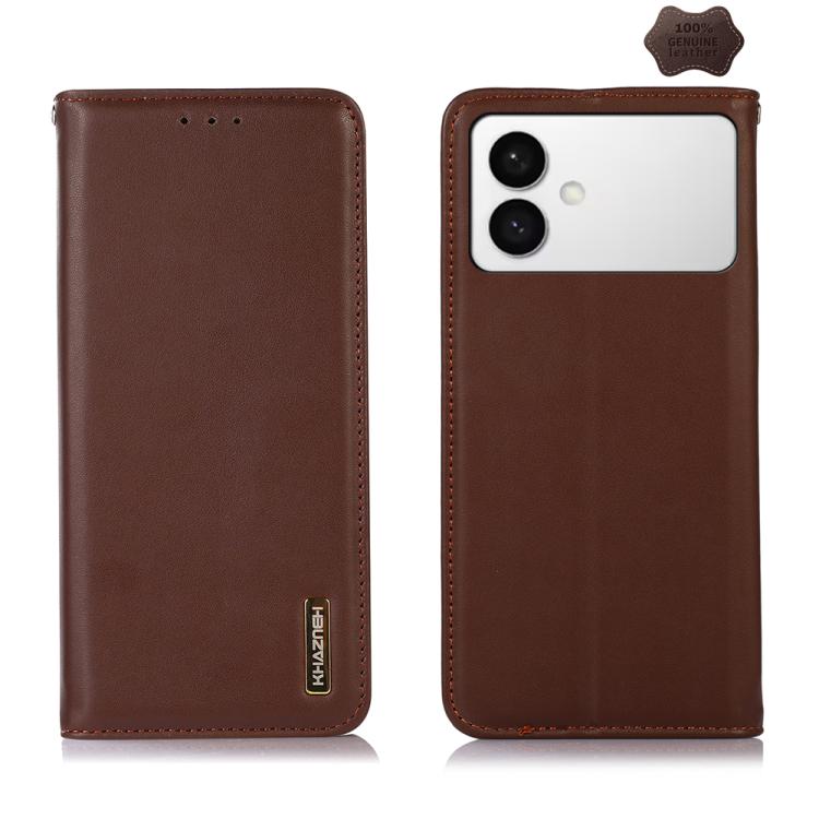 Custodia per telefono in pelle di vacchetta con strato superiore in nappa KHAZNEH, For Galaxy S26 FE 5G, For Samsung Galaxy S26 Edge 5G, For Samsung Galaxy S26 Ultra 5G, For Samsung Galaxy S26 5G, For Samsung Galaxy S25 FE 5G                           ...