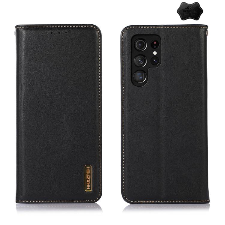 Custodia per telefono in pelle di vacchetta con strato superiore in nappa KHAZNEH, For Galaxy S26 FE 5G, For Samsung Galaxy S26 Edge 5G, For Samsung Galaxy S26 Ultra 5G, For Samsung Galaxy S26 5G, For Samsung Galaxy S25 FE 5G                           ...