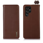 Custodia per telefono in pelle di vacchetta con strato superiore in nappa KHAZNEH, For Galaxy S26 FE 5G, For Samsung Galaxy S26 Edge 5G, For Samsung Galaxy S26 Ultra 5G, For Samsung Galaxy S26 5G, For Samsung Galaxy S25 FE 5G                           ...