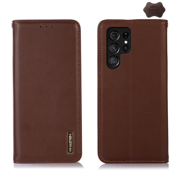 Custodia per telefono in pelle di vacchetta con strato superiore in nappa KHAZNEH, For Galaxy S26 FE 5G, For Samsung Galaxy S26 Edge 5G, For Samsung Galaxy S26 Ultra 5G, For Samsung Galaxy S26 5G, For Samsung Galaxy S25 FE 5G                           ...