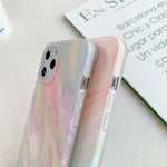 Custodia TPU con motivo marmo per iPhone 12 Mini, 12 e 12 Pro