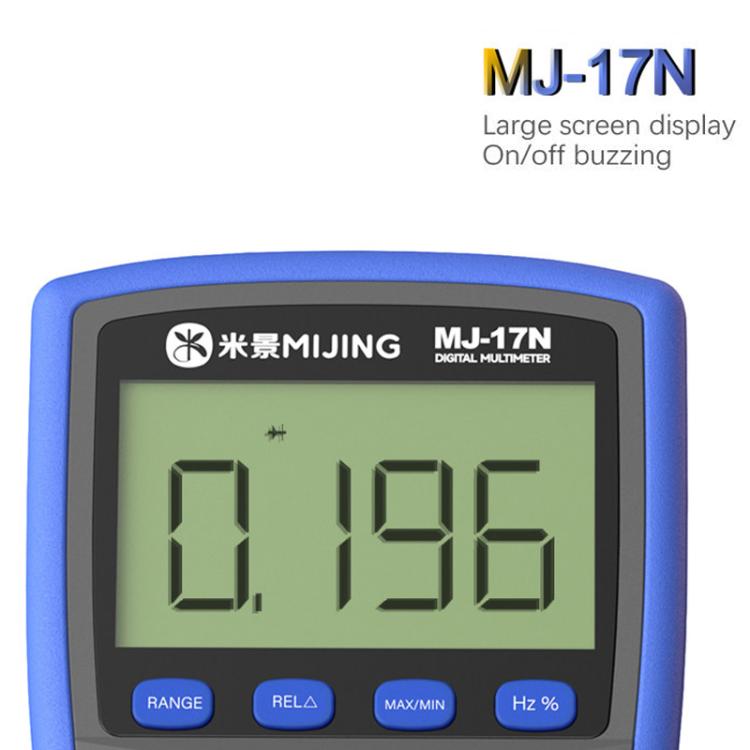 Multimetro digitale ad alta precisione Mijing MJ-17N con display LCD e portata automatica True-RMS, Mijing MJ-17N