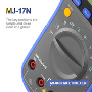 Multimetro digitale ad alta precisione Mijing MJ-17N con display LCD e portata automatica True-RMS, Mijing MJ-17N