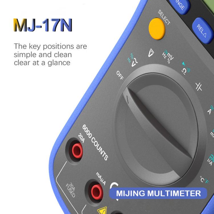 Multimetro digitale ad alta precisione Mijing MJ-17N con display LCD e portata automatica True-RMS, Mijing MJ-17N