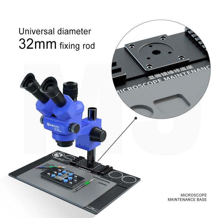 Mijing Fixed Rod Diameter 32mm Universal Microscope Aluminum Alloy Big Base, MJ-4030, MJ-4070