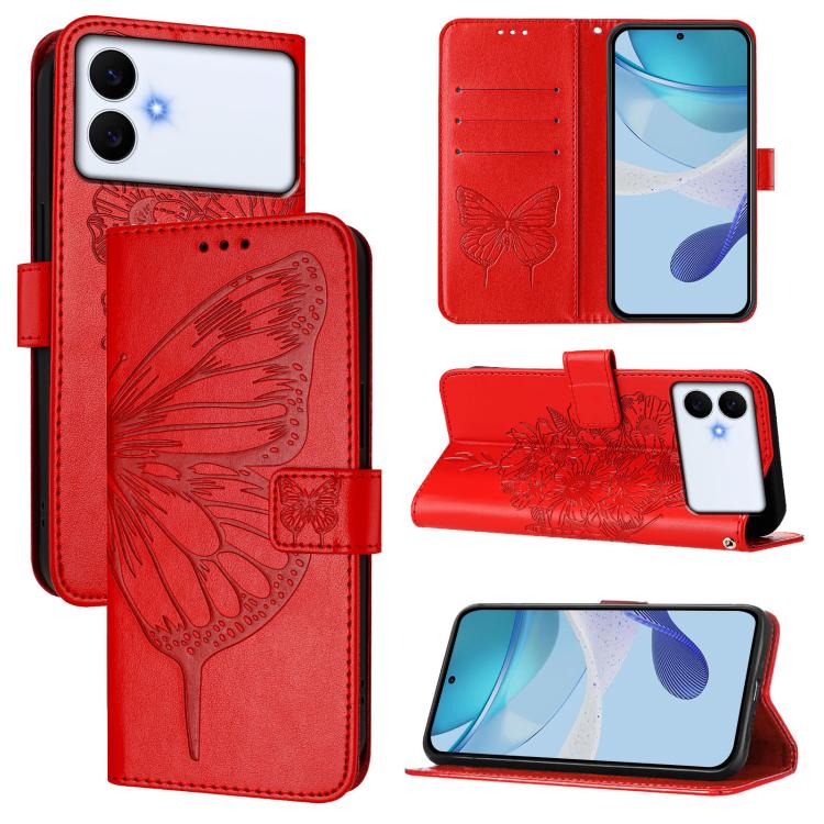 Custodia per telefono in pelle con farfalla in rilievo, For Galaxy S26 FE 5G, For Samsung Galaxy S26+ 5G, For Samsung Galaxy S26 Edge 5G