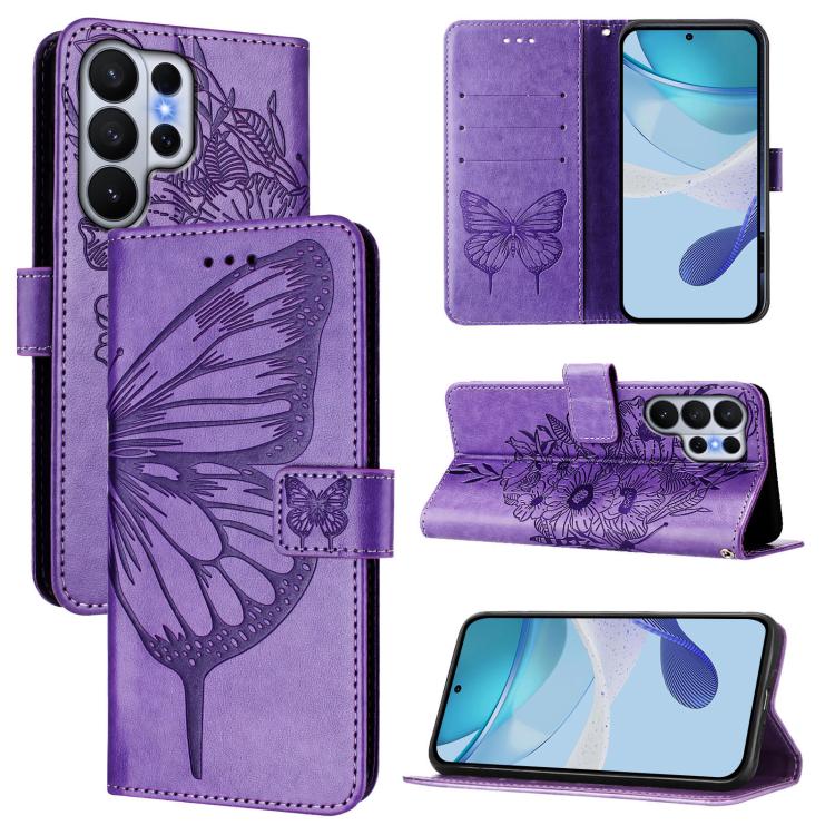 Custodia per telefono in pelle con farfalla in rilievo, For Samsung Galaxy S26 Ultra 5G, For Samsung Galaxy S26 5G, For Samsung Galaxy S25 Edge 5G