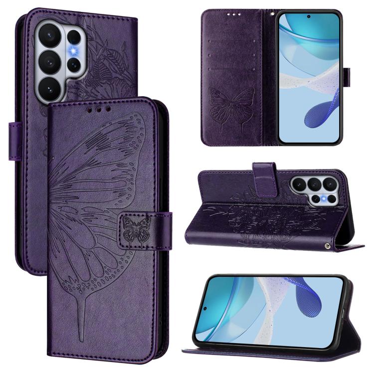 Custodia per telefono in pelle con farfalla in rilievo, For Samsung Galaxy S26 Ultra 5G, For Samsung Galaxy S26 5G, For Samsung Galaxy S25 Edge 5G