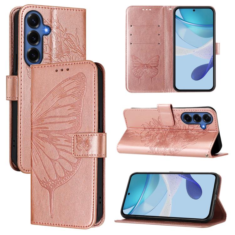Custodia per telefono in pelle con farfalla in rilievo, For Galaxy S26 FE 5G, For Samsung Galaxy S26+ 5G, For Samsung Galaxy S26 Edge 5G