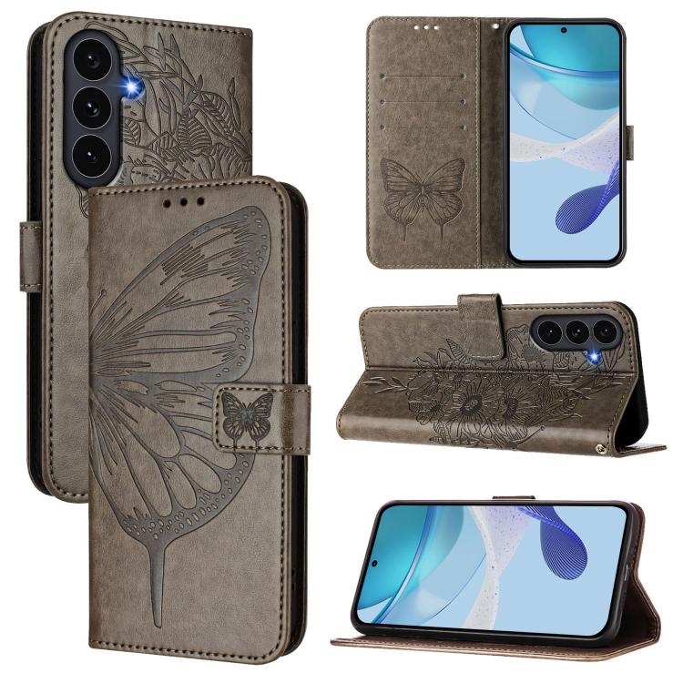 Custodia per telefono in pelle con farfalla in rilievo, For Galaxy S26 FE 5G, For Samsung Galaxy S26+ 5G, For Samsung Galaxy S26 Edge 5G
