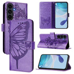 Custodia per telefono in pelle con farfalla in rilievo, For Galaxy S26 FE 5G, For Samsung Galaxy S26+ 5G, For Samsung Galaxy S26 Edge 5G