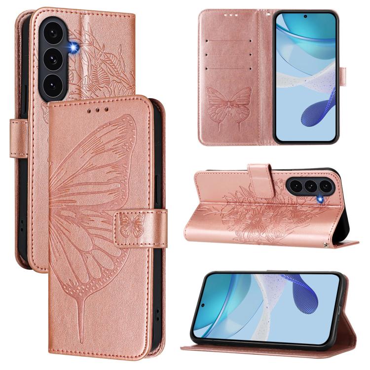 Custodia per telefono in pelle con farfalla in rilievo, For Galaxy S26 FE 5G, For Samsung Galaxy S26+ 5G, For Samsung Galaxy S26 Edge 5G