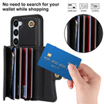 Custodia per telefono con slot per schede RFID e cordino lungo, For Samsung Galaxy S24 5G