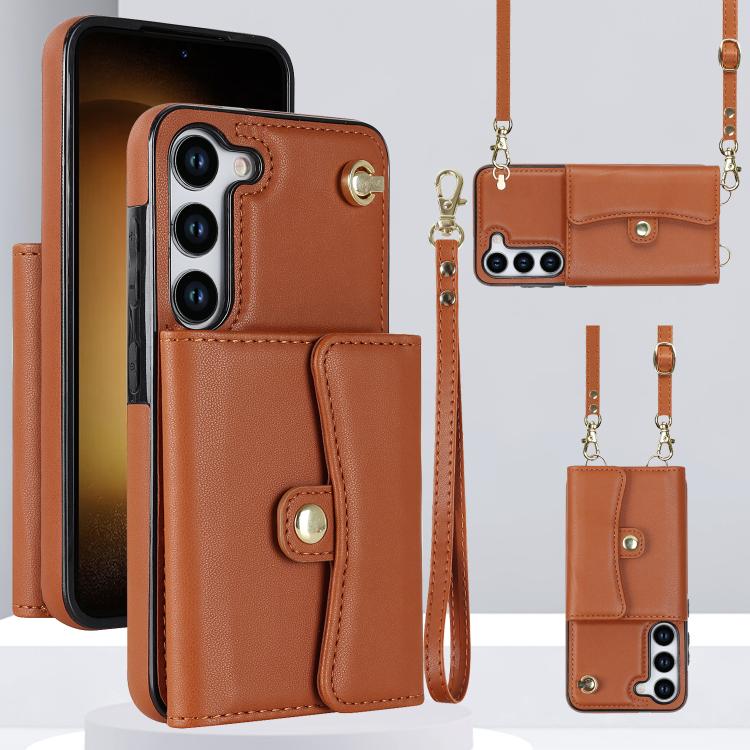 Custodia per telefono con slot per schede RFID e cordino lungo, For Samsung Galaxy S25+ 5G, For Samsung Galaxy S25 Ultra 5G, For Samsung Galaxy S24 Ultra 5G, For Samsung Galaxy S24+ 5G