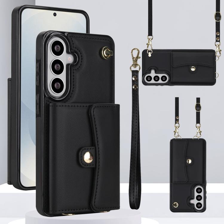 Custodia per telefono con slot per schede RFID e cordino lungo, For Samsung Galaxy S26+ 5G, For Samsung Galaxy S26 Ultra 5G, For Samsung Galaxy S26 5G, For Samsung Galaxy S25 5G