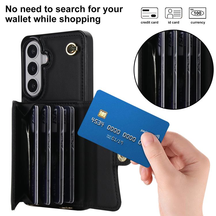 Custodia per telefono con slot per schede RFID e cordino lungo, For Samsung Galaxy S26+ 5G, For Samsung Galaxy S26 Ultra 5G, For Samsung Galaxy S26 5G, For Samsung Galaxy S25 5G