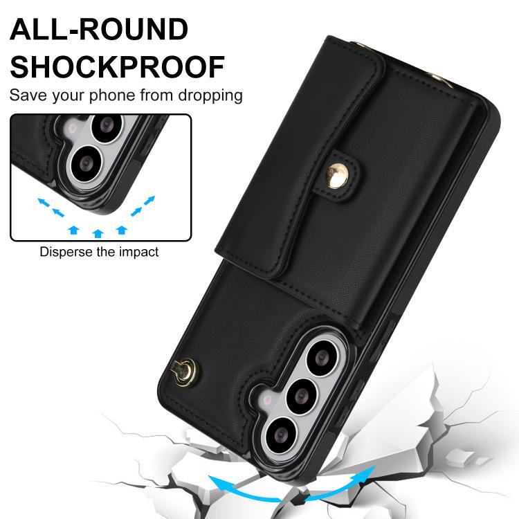 Custodia per telefono con slot per schede RFID e cordino lungo, For Samsung Galaxy S26+ 5G, For Samsung Galaxy S26 Ultra 5G, For Samsung Galaxy S26 5G, For Samsung Galaxy S25 5G