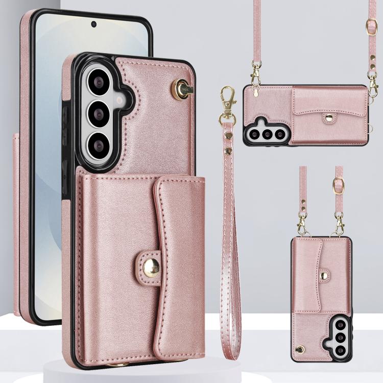 Custodia per telefono con slot per schede RFID e cordino lungo, For Samsung Galaxy S26+ 5G, For Samsung Galaxy S26 Ultra 5G, For Samsung Galaxy S26 5G, For Samsung Galaxy S25 5G