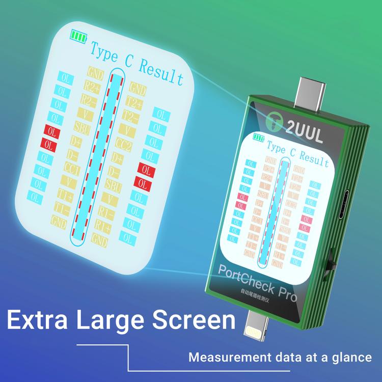 2uul PW31 PortCheck Pro 5V / 2A Type-C / Lighting Interface Automatic Tail Plug Detector, PW31